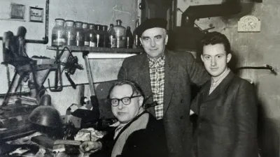 Historisches Foto der Goldschmiedewerkstatt Grützmacher